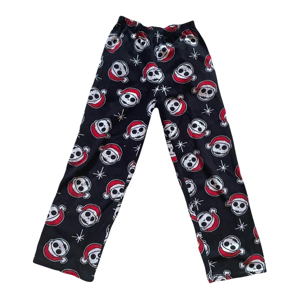 Disney Nightmare Before Christmas Jack Skellington Pajama Pants Black Fleece M